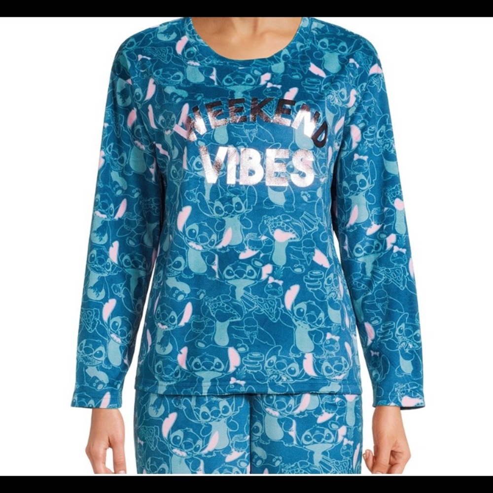 Disney stitch 3pc pj set size M (8-10)